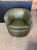 Italian Leather Swivel Chair- Lyric Sage