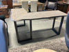 L-Shaped Driftwood Desk with Metal Base