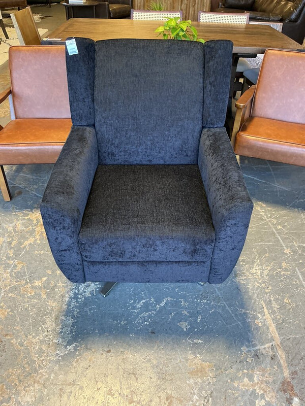 Black Chenille Swivel Chair