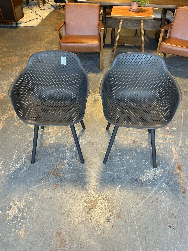 Black Outdoor Dining Chair (Pair)