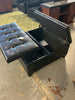 Harrison Faux Leather Storage Ottoman- Midnight Black