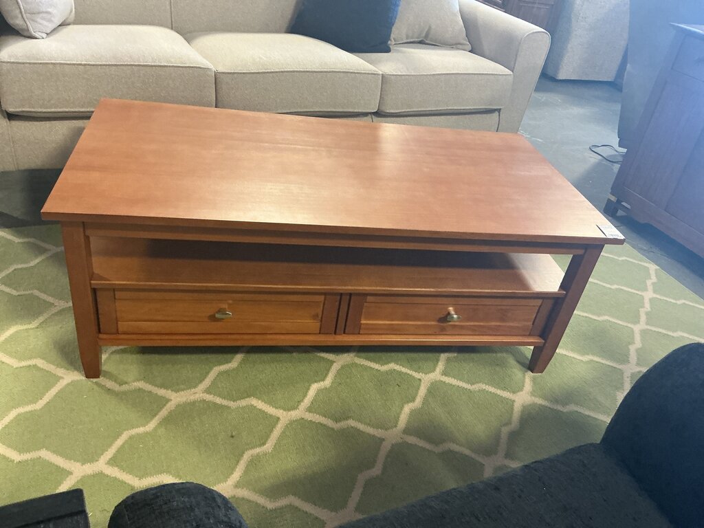 Warm Shaker 48"W Coffee Table- Golden Brown