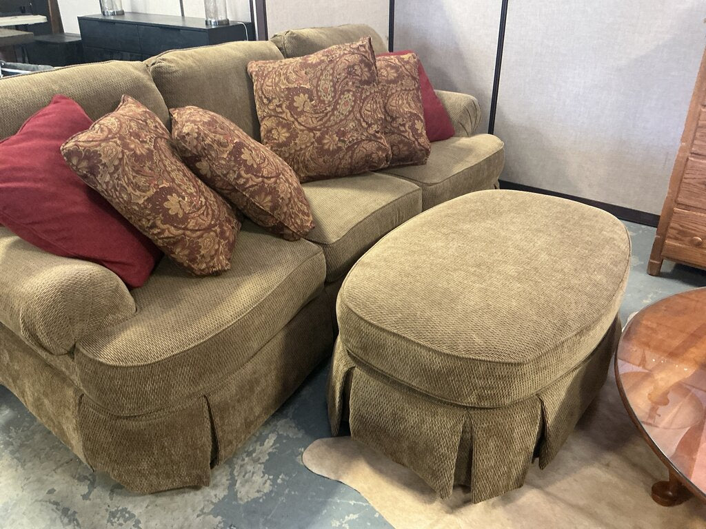 Gold/Tan Curved Sofa