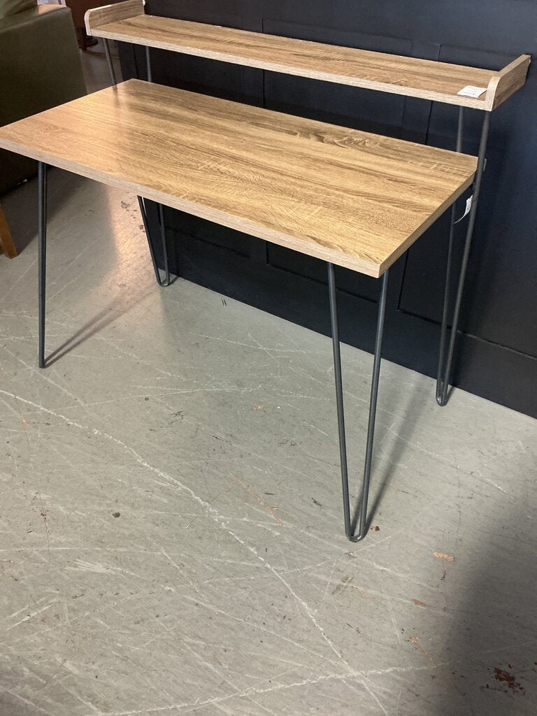 Two-Tier Desk W/ Hairpin Legs