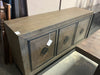 Dark Wood 3 Door Industrial Cabinet (As-Is)