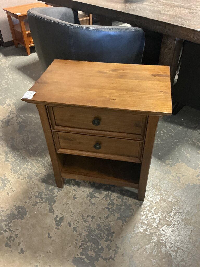 Amherst Nightstand- Natural Aged Brown
