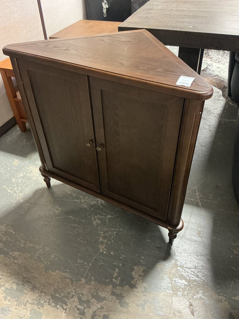 Derk 32'' H 2-Door Corner Cabinet- Walnut