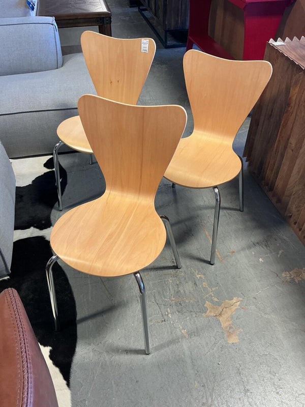 Light Wood Modern Dining Chairs (SET of 3)