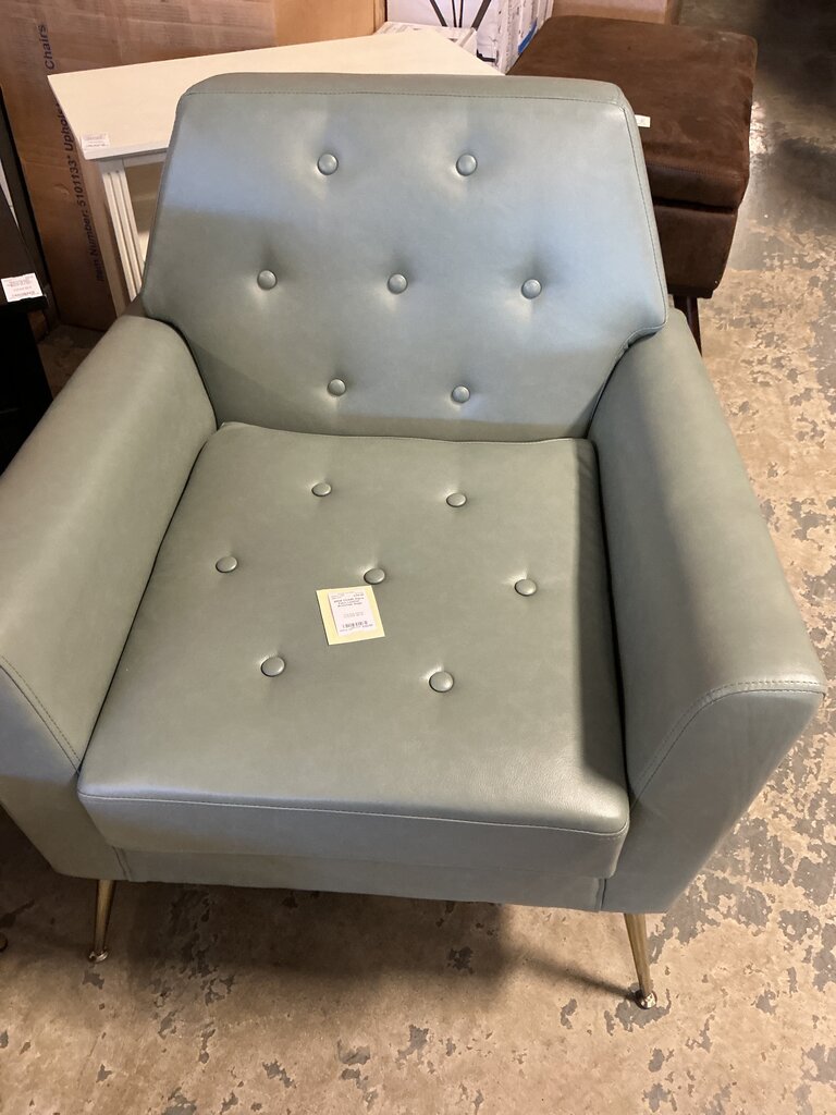 Maris Faux Leather Armchair-Sage