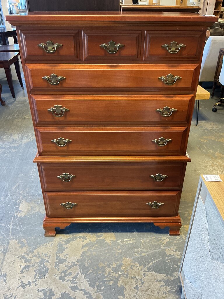 Vintage 6 Drawer Chest- Cherry Tone
