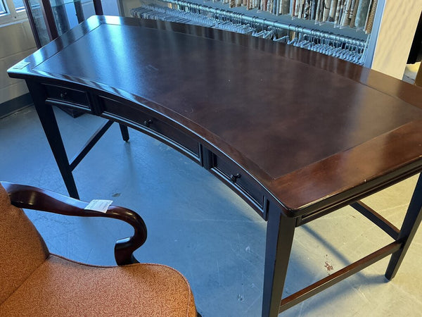 Curved Dark Wood Desk