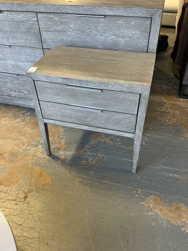 Grey 2 Drawer Nightstand