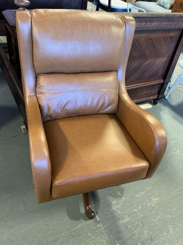 Viv Leather Executive Task Chair-Camel (as is arm)