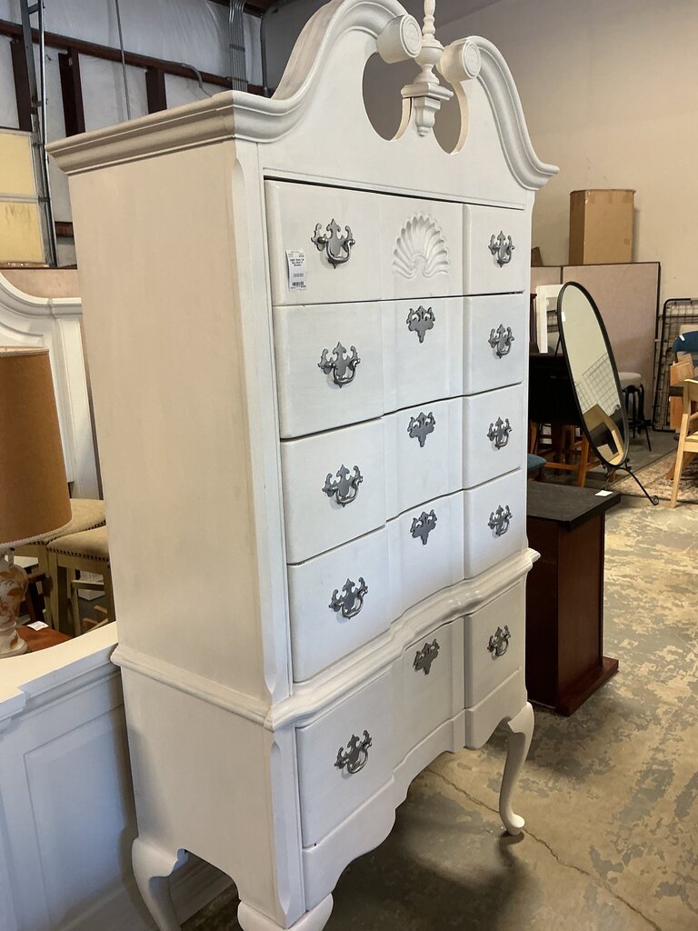 White Tall Boy Chest of Drawers – Remix Consignment Furniture